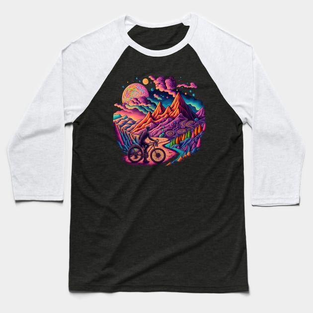 Bicycle Day 1943 | Colorful Psychedelic Art Baseball T-Shirt by Trippinink